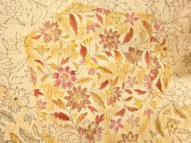  石畳に唐花模様一つ紋単衣訪問着